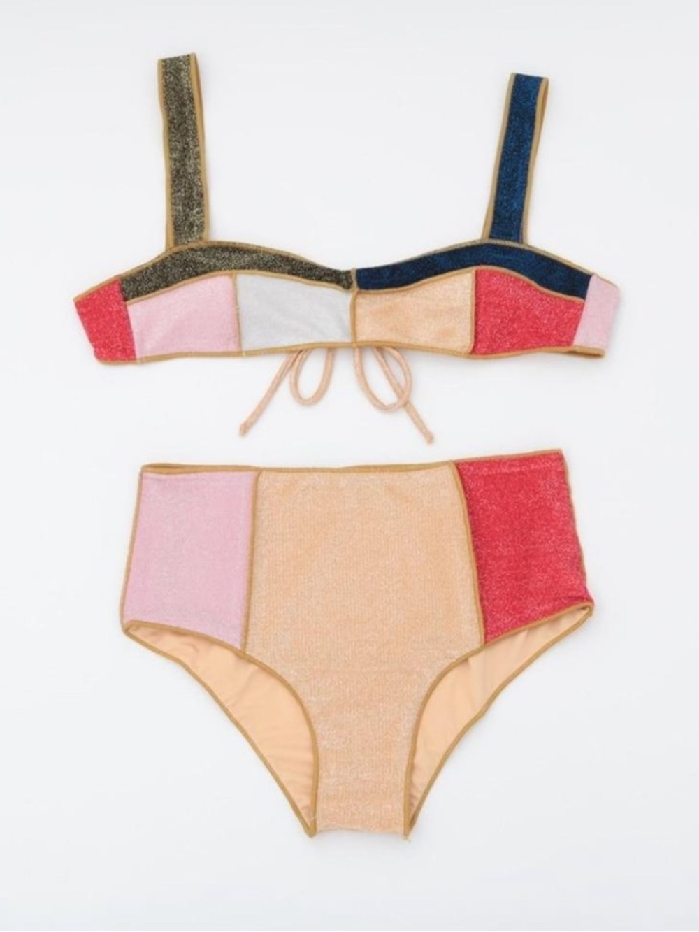 Shimmering High-Waist Bikini Set